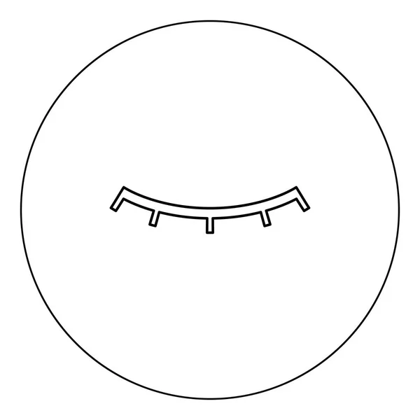 Geschlossenes Auge Symbol Schwarze Farbe Kreis Vektor Illustration Isolierte Umrisse — Stockvektor