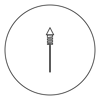 Daire Anahat vektör çizim roketler için havai fişek simge siyah renk