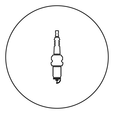 Buji simge siyah renk daire Anahat vektör çizim