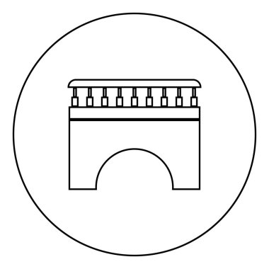 Bridge simgesini siyah renk daire Anahat vektör çizim