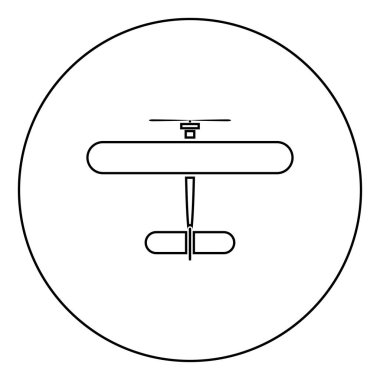 Çift kanatlı simge siyah renk daire Anahat vektör çizim