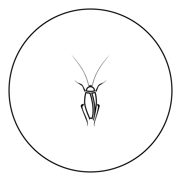 Icono Cucaracha Color Negro Contorno Círculo Vector Ilustración — Archivo Imágenes Vectoriales
