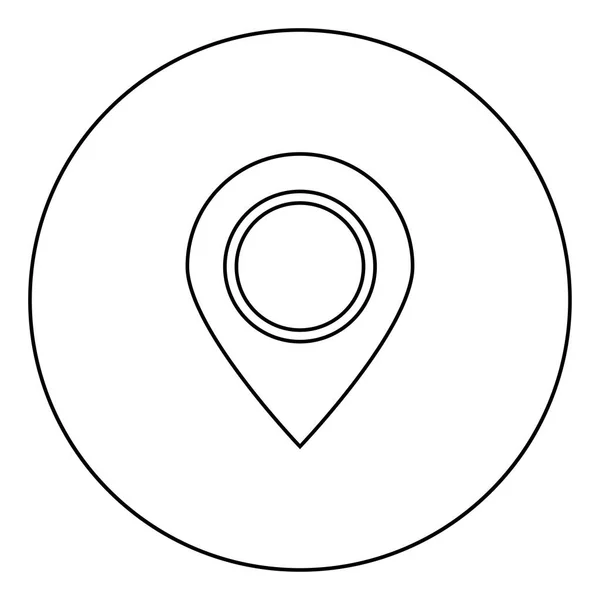 Знак Местоположения Черного Цвета Рисунке Вектора Контура Круга — стоковый вектор