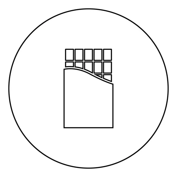 Schokoladenriegel Symbol Schwarze Farbe Kreis Umriss Vektor Illustration — Stockvektor