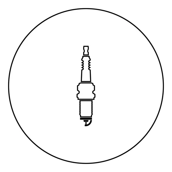 Искра Значок Вилка Черный Цвет Контуре Круга Векторной Иллюстрации — стоковый вектор