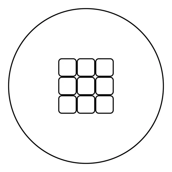 面板在圆圈轮廓矢量图中输入图标黑色 — 图库矢量图片