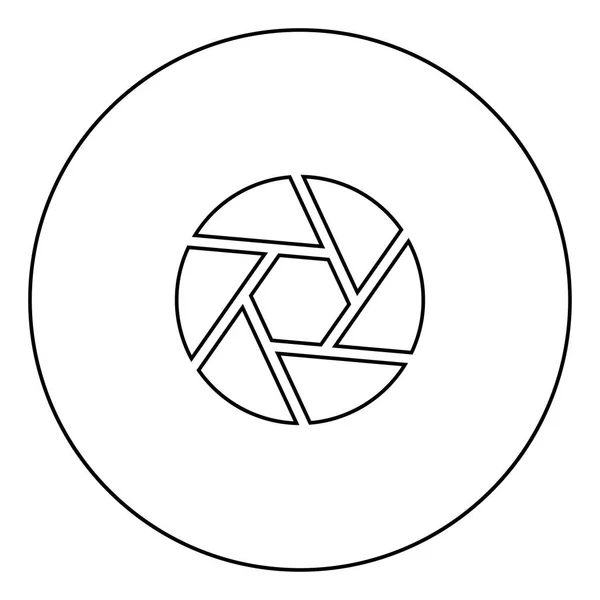 Verschlusssymbol Der Kameralinse Schwarze Farbe Kreis Umrissvektor Illustration — Stockvektor