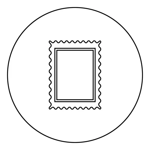 サークル概要ベクトル図にスタンプ アイコン ブラック色 — ストックベクタ