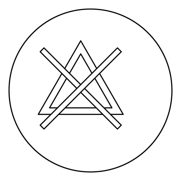 Символ Отбеливает Иконку Черного Цвета Векторной Иллюстрации Контура Круга — стоковый вектор