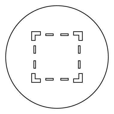 Daire Anahat vektör görüntü illüstrasyon simgesinde kırpma siyah
