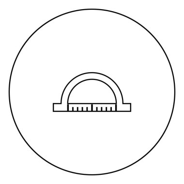 Dairesel ana hatlı vektör illüstrasyon resminde açılır siyah simge