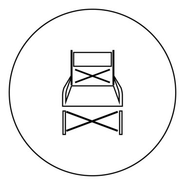 Katlanır sandalye siyah kutsal kişilerin resmi içinde daire Anahat vektör görüntü illüstrasyon