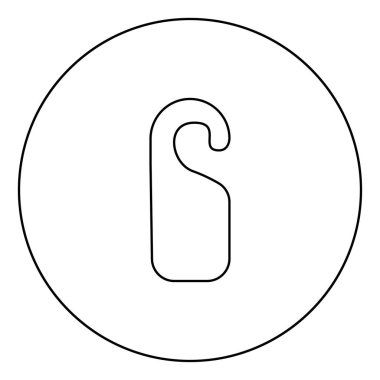 Kapı siyah bir ses etiketi simgesi Anahat vektör görüntü illüstrasyon çember içinde