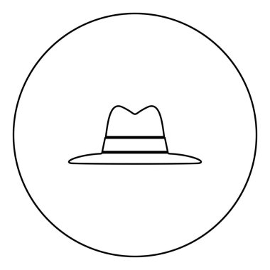 Daire Anahat vektör görüntü illüstrasyon simgesinde şapka siyah