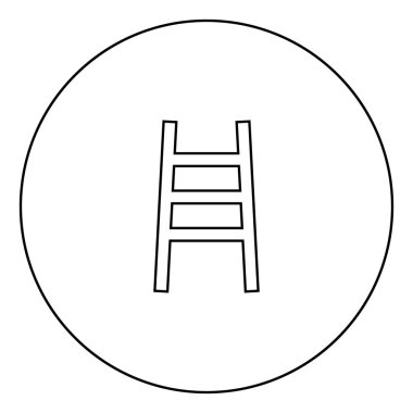 Daire Anahat vektör görüntü illüstrasyon simgesinde merdiven siyah