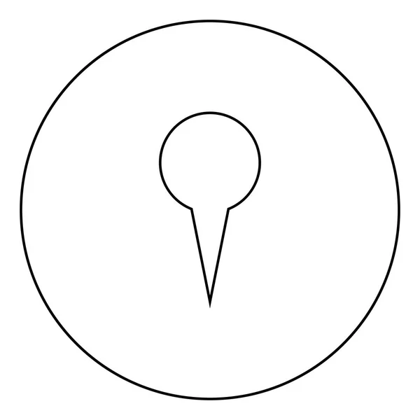 Locatie Indicator Pin Zwarte Pictogram Cirkel Overzicht Vector Illustratie — Stockvector