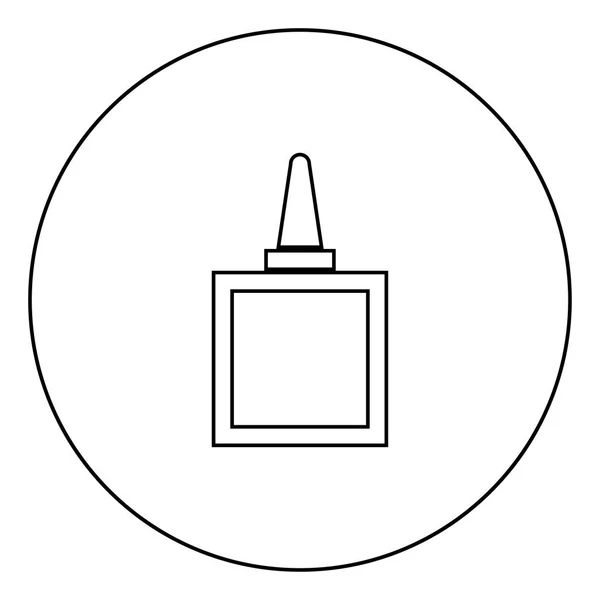 Daire Anahat Vektör Görüntü Illüstrasyon Simgesinde Siyah Yapıştırıcı — Stok Vektör