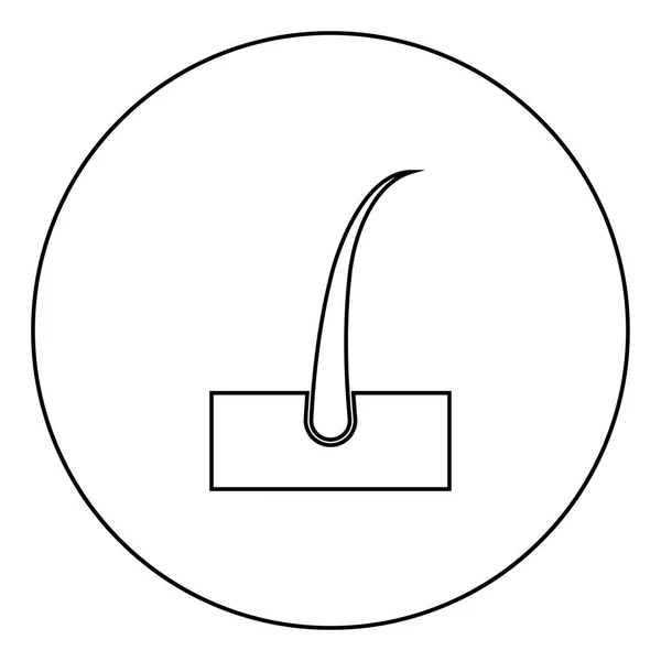 Haar Schwarzes Symbol Kreis Umriss Vektor Illustration Bild — Stockvektor