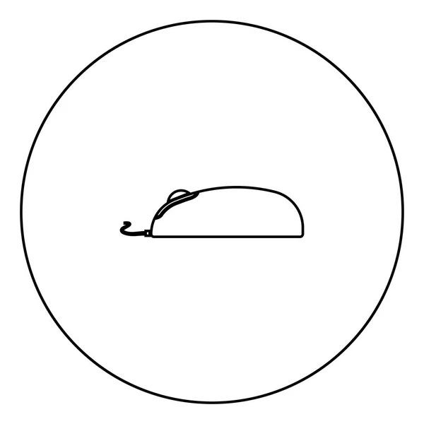 Dator Mus Svart Ikonen Cirkeln Kontur Vektor Illustration Bild — Stock vektor
