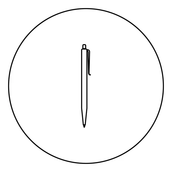 Pen Zwart Pictogram Cirkel Overzicht Vector Illustratie — Stockvector