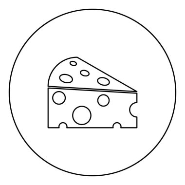 Daire Anahat vektör illüstrasyon izole parçası peynir siyah simgesi