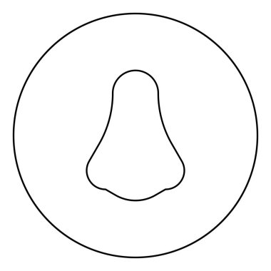 Daire Anahat vektör illüstrasyon izole simgesinde siyah burun