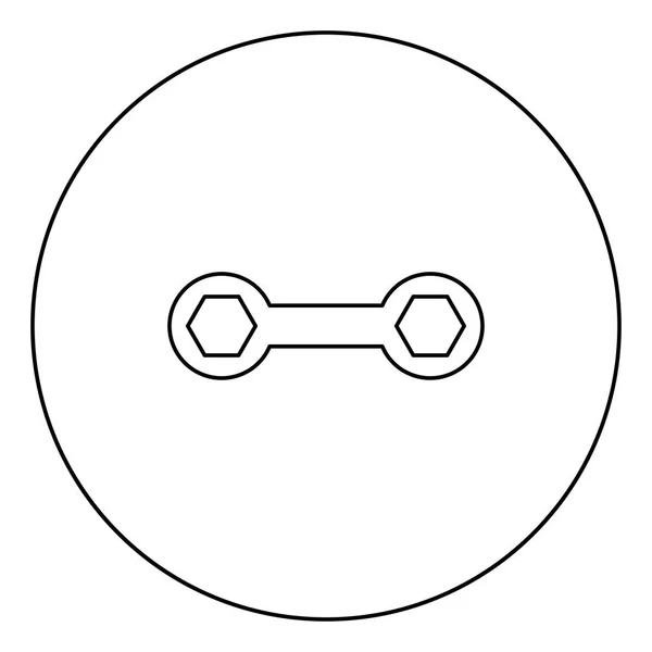 Ikona Klíče Černý Kruhu Osnovy Vektorové Ilustrace Izolované — Stockový vektor
