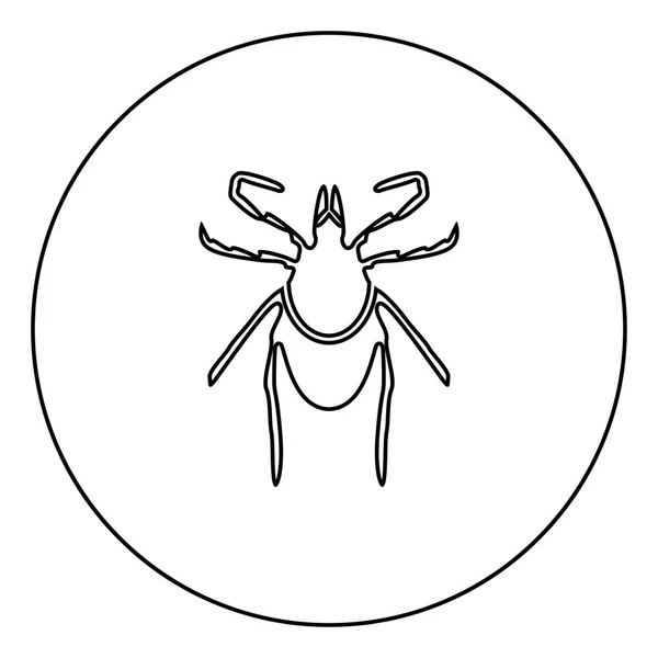 Teek Zwarte Pictogram Cirkel Overzicht Vectorillustratie Geïsoleerd — Stockvector