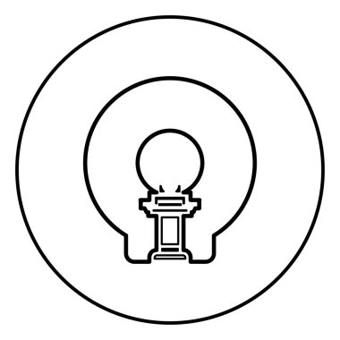 MRI tanılama kutsal kişilerin resmi içinde daire Anahat vektör görüntü illüstrasyon