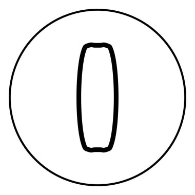 Yönetim Kurulu için kiteboard spor idolü Anahat vektör görüntü illüstrasyon çember içinde