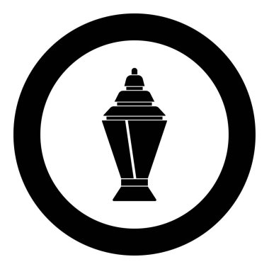 Ramazan kareem fener veya fanous simge siyah renkli vektör çizim yuvarlak daire