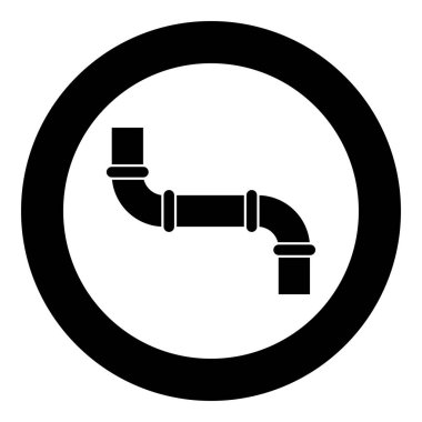 Boru simge siyah renk vektör çizim yuvarlak daire