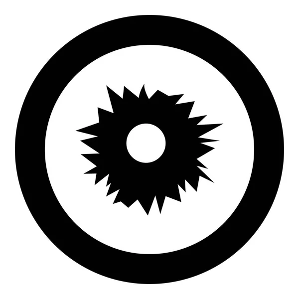 Loch Vom Schusssymbol Schwarze Farbe Kreis Runde Vektorabbildung — Stockvektor