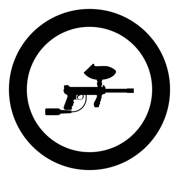 Weapons Paintball Icon Black Color Circle Vector Illustration — Stock Vector