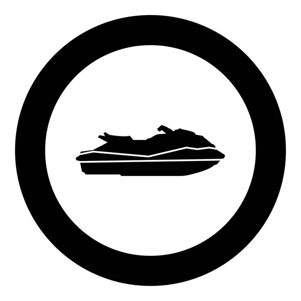 Waverunner Pictogram Zwarte Kleur Cirkel Rond Vectorillustratie — Stockvector