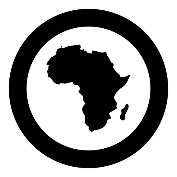 Mapa Afriky Ikonu Černé Barvy Kruhu Kolem Vektorové Ilustrace — Stockový vektor