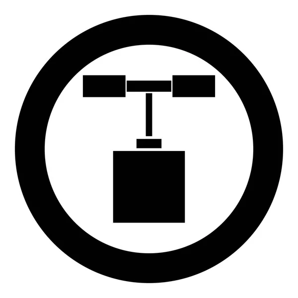 Zünder Symbol Schwarze Farbe Kreis Runde Vektorabbildung — Stockvektor