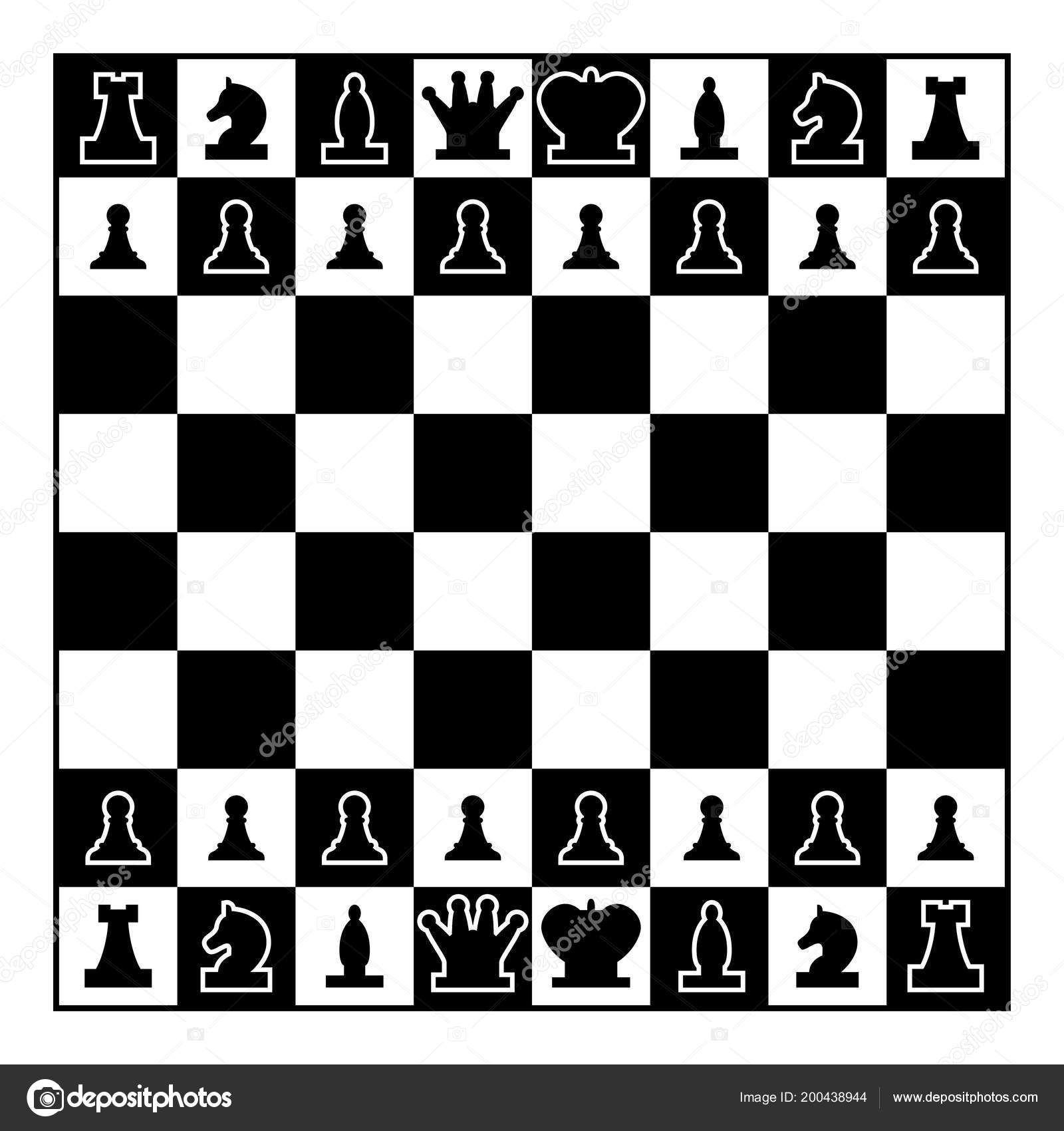 Шахматная Доска Шахматные Фигуры Фигуры Линии Иконка Черный Цвет.