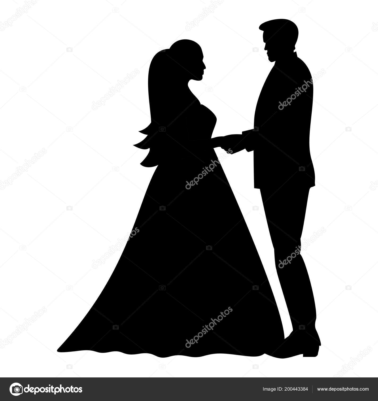 Vector Bride And Groom Holding Hands Bride Groom Holding Hands