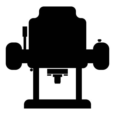 Kesici simge siyah renk vektör çizim düz stil basit resim freze