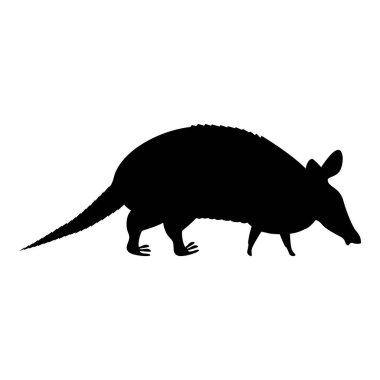 Armadillo simge siyah renk vektör çizim düz stil basit resim