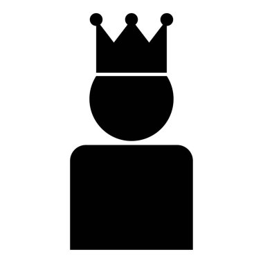 Kral taç simge siyah renk vektör çizim düz stil basit görüntü