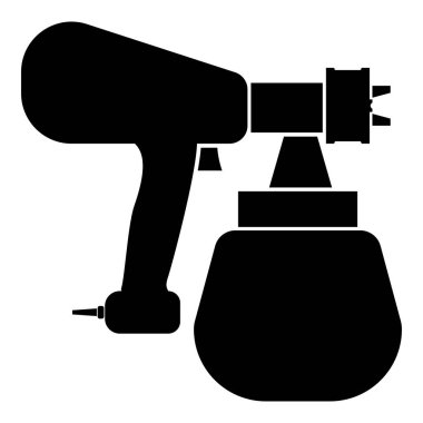 Püskürtme boya simge siyah renk vektör düz stil basit görüntü illüstrasyon