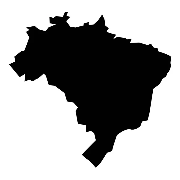 Mapa Brasil Icono Negro Vector Color Ilustración Plano Estilo Simple — Vector de stock