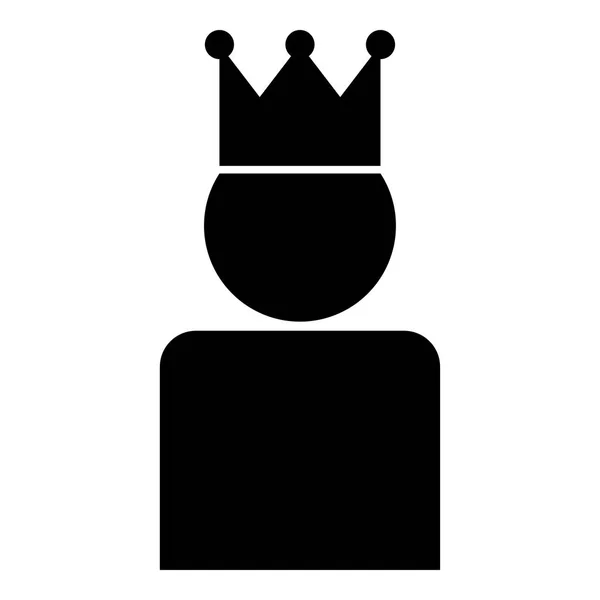 キング クラウン アイコン黒い色ベクトル イラスト フラット スタイル シンプルなイメージで — ストックベクタ