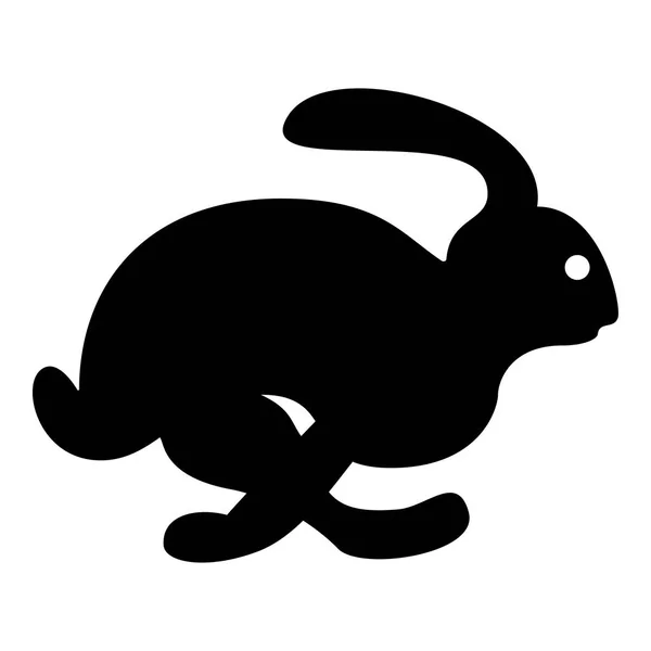 Концепція Кролика Піктограма Швидкості Чорний Колір Векторні Ілюстрації Плоский Стиль — стоковий вектор