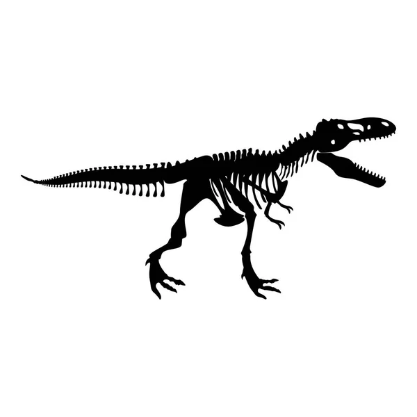 Squelette Dinosaure Rex Icône Couleur Noire Vecteur Illustration Plat Style — Image vectorielle