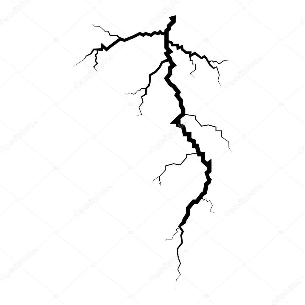 Thunderstorm crack icon black color vector illustration flat style simple image