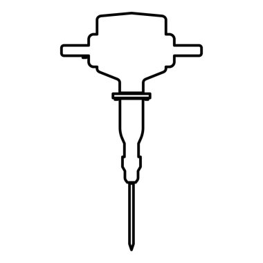 Jackhammer simge siyah renk vektör çizim düz stil basit resim