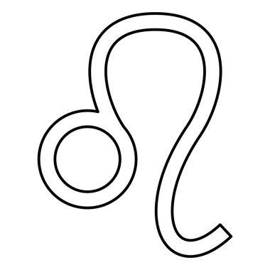 Zodyak simge siyah renk vektör çizim düz stil basit resim aslan sembolü